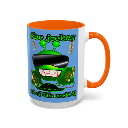 disc jockey - Accent Mug (light blue)