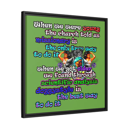 doggystyle - framed canvas art (green)