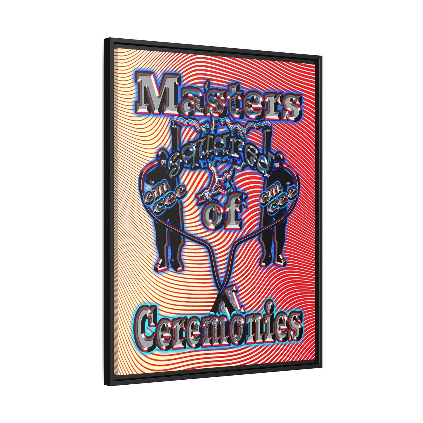 em cee squared - framed canvas art (yellow-orange wave)