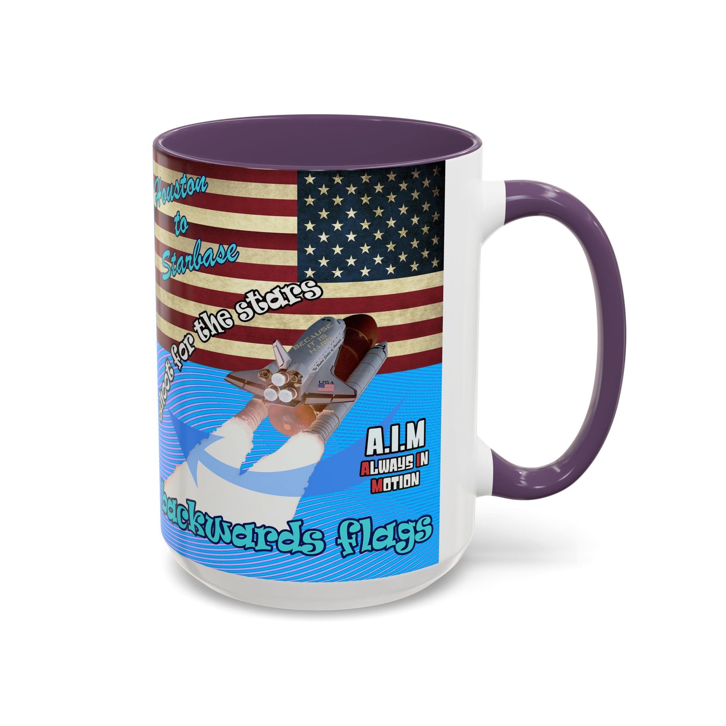 shoot for the stars - Accent Mug (light blue-purple wave)