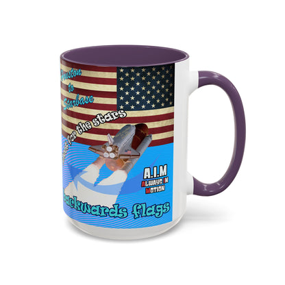 shoot for the stars - Accent Mug (light blue-purple wave)