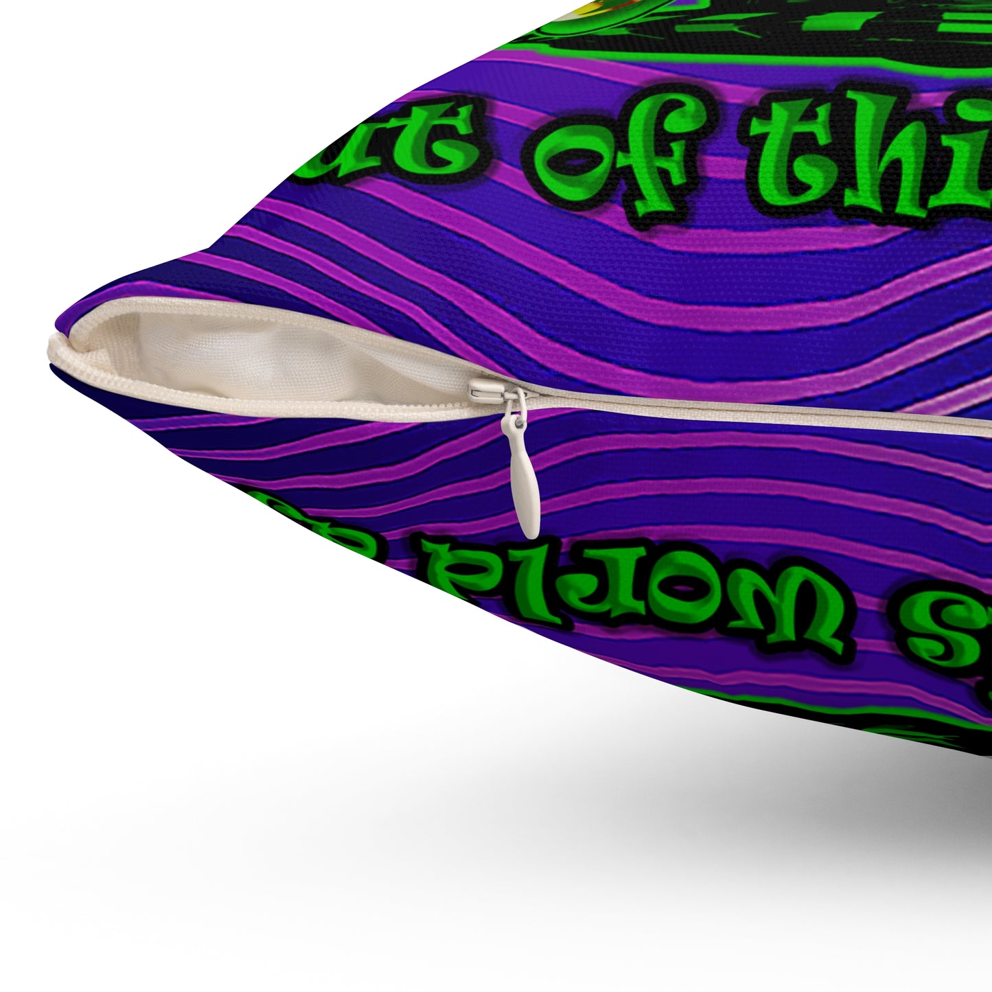 disc jockey - Spun Polyester Square Pillow - (purple wave)