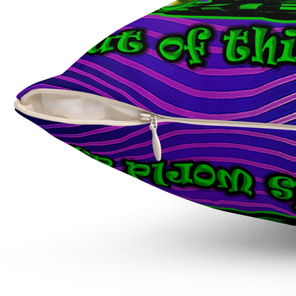 disc jockey - Spun Polyester Square Pillow - (purple wave)