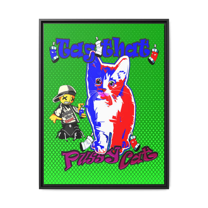 tag that - framed canvas art (logo green)