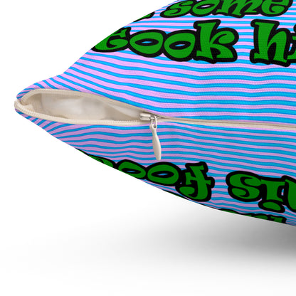 turtle race - Spun Polyester Square Pillow - (light blue-purple wave)