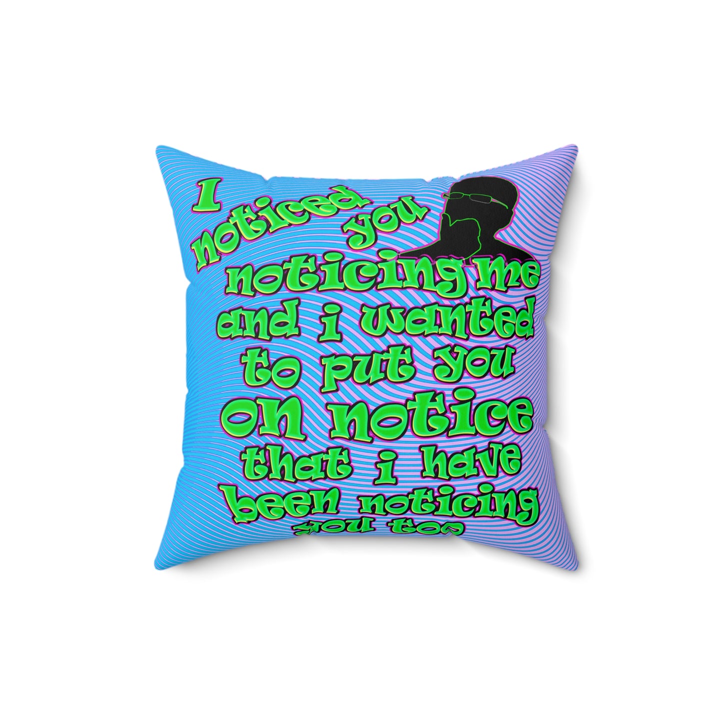 noticed you noticing - Faux Suede Square Pillow - (light blue-purple wave)
