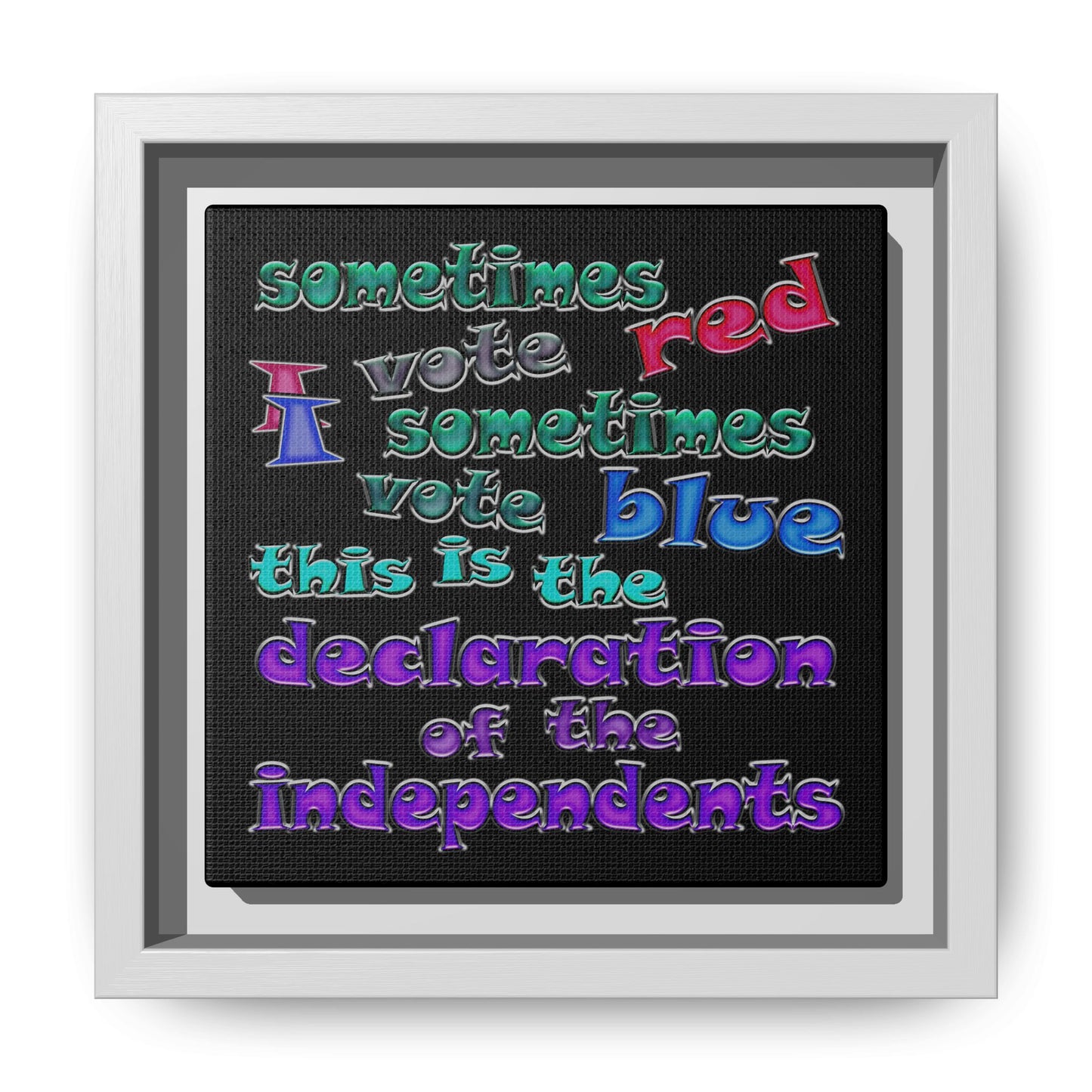 declaration of the independents - framed canvas art (black)