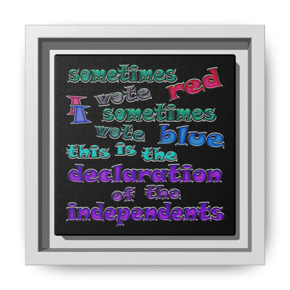declaration of the independents - framed canvas art (black)