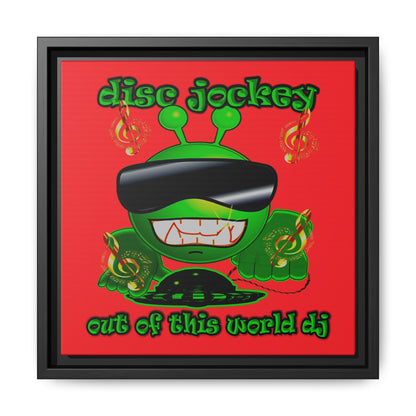 disc jockey - framed canvas art (red)