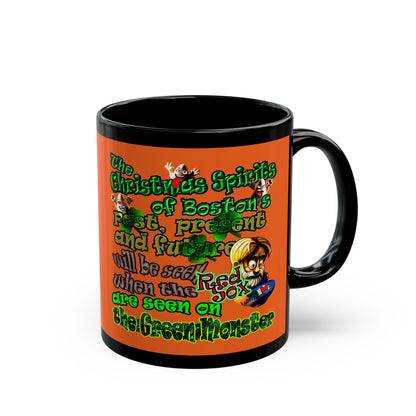 christmas spirits of boston - Black Mug (orange)
