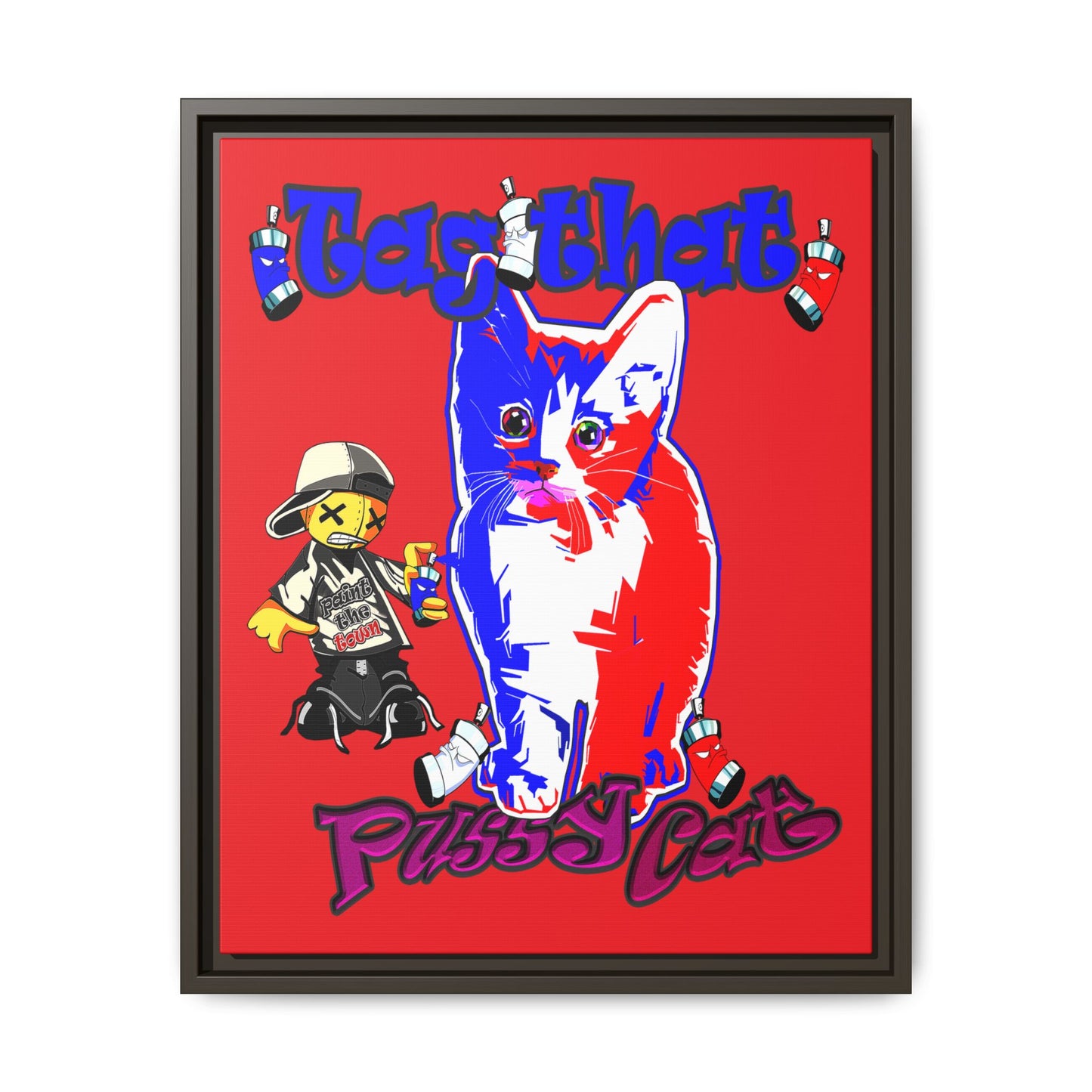 tag that - framed canvas art (red)