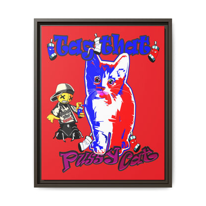 tag that - framed canvas art (red)