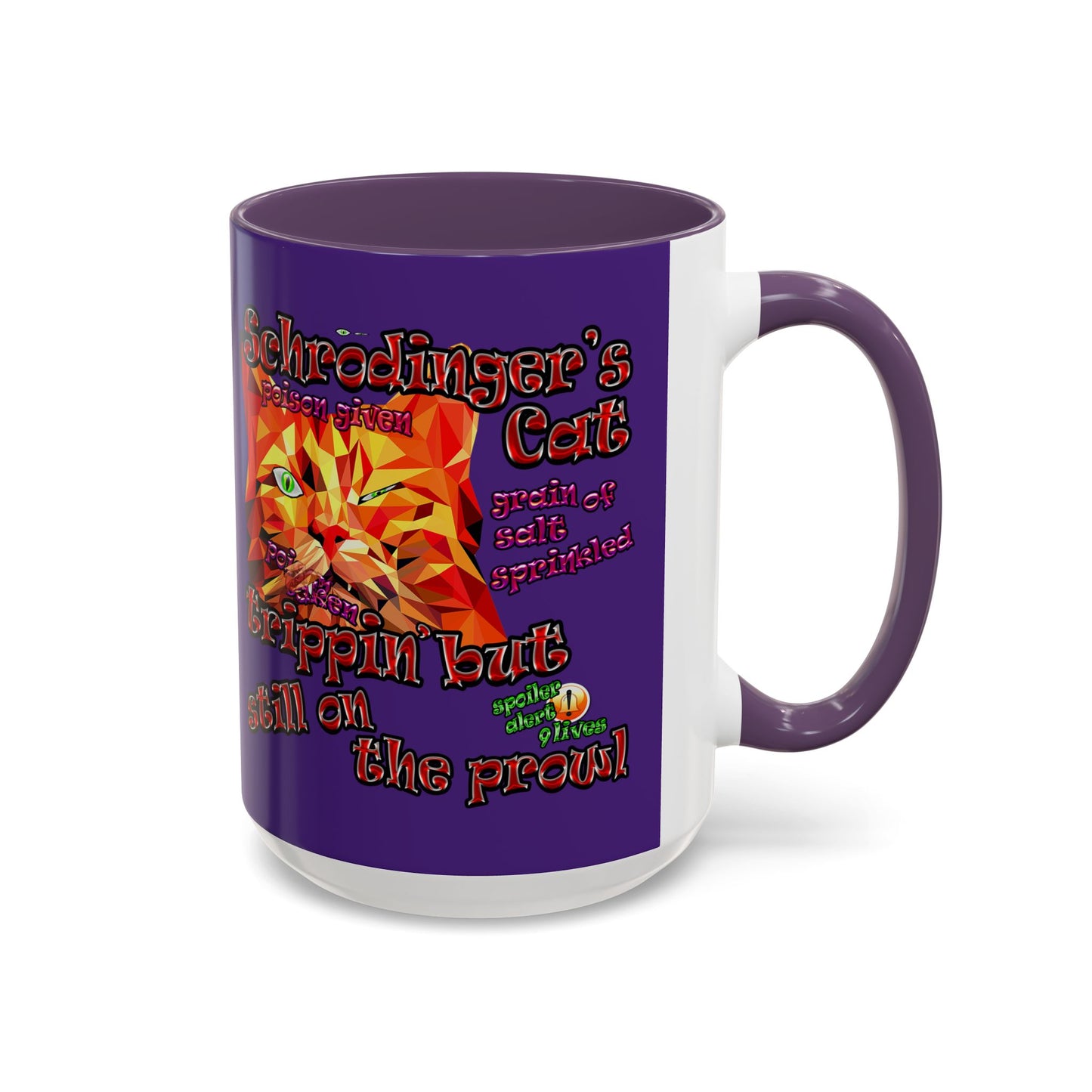 schrodinger's cat - Accent Mug (purple)