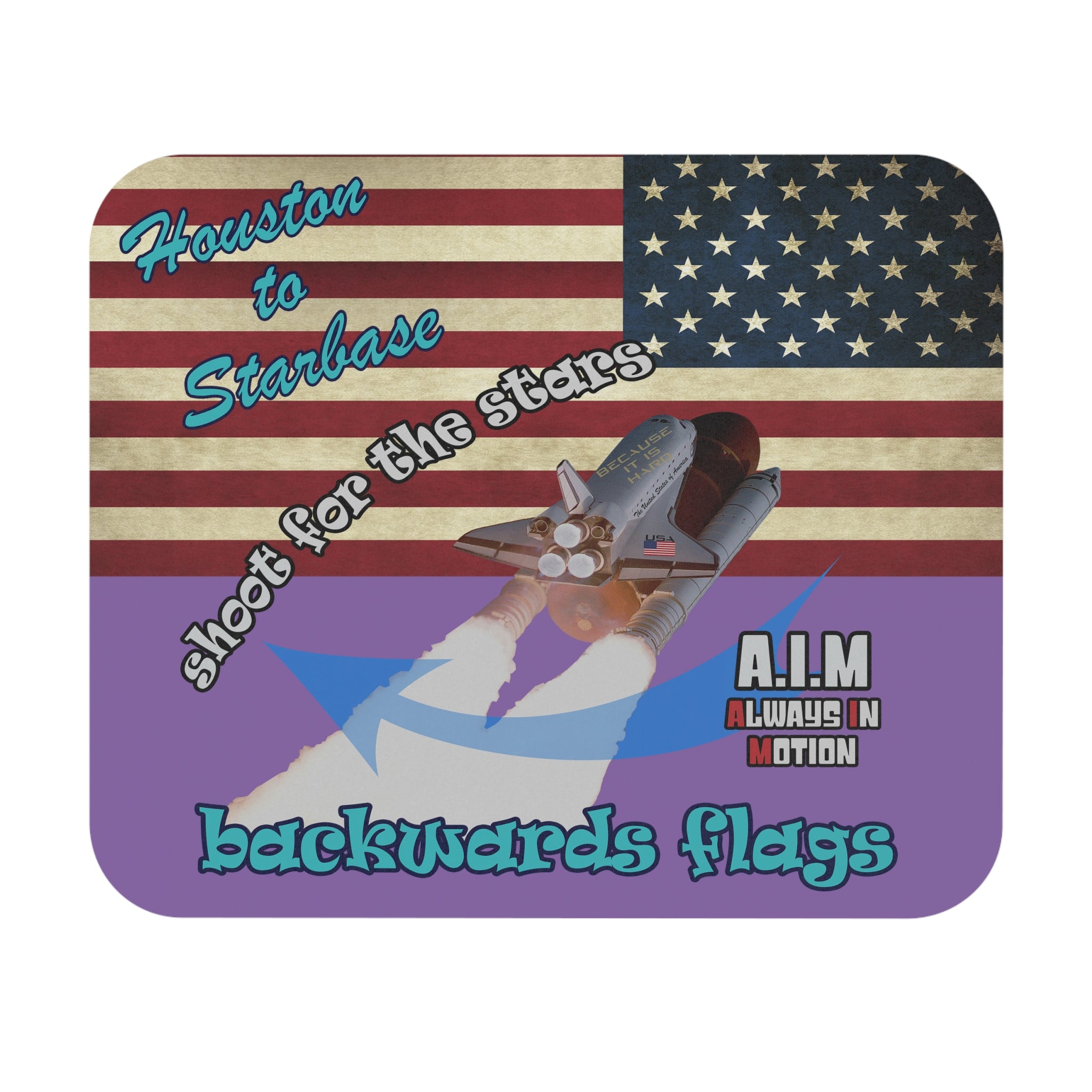 shoot for the stars - Mouse Pad (Rectangle) - (light purple)