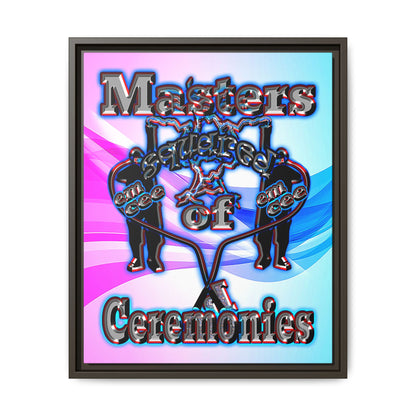 em cee squared - framed canvas art (light blue-pink wave)