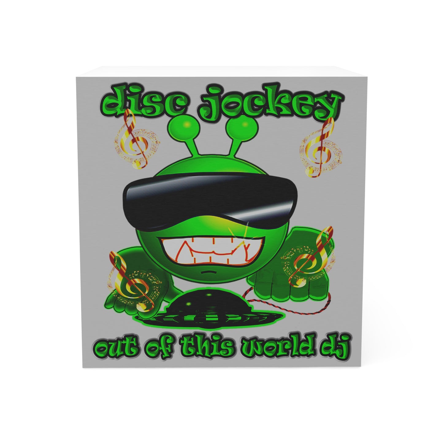 disc jockey - note cube (light grey)