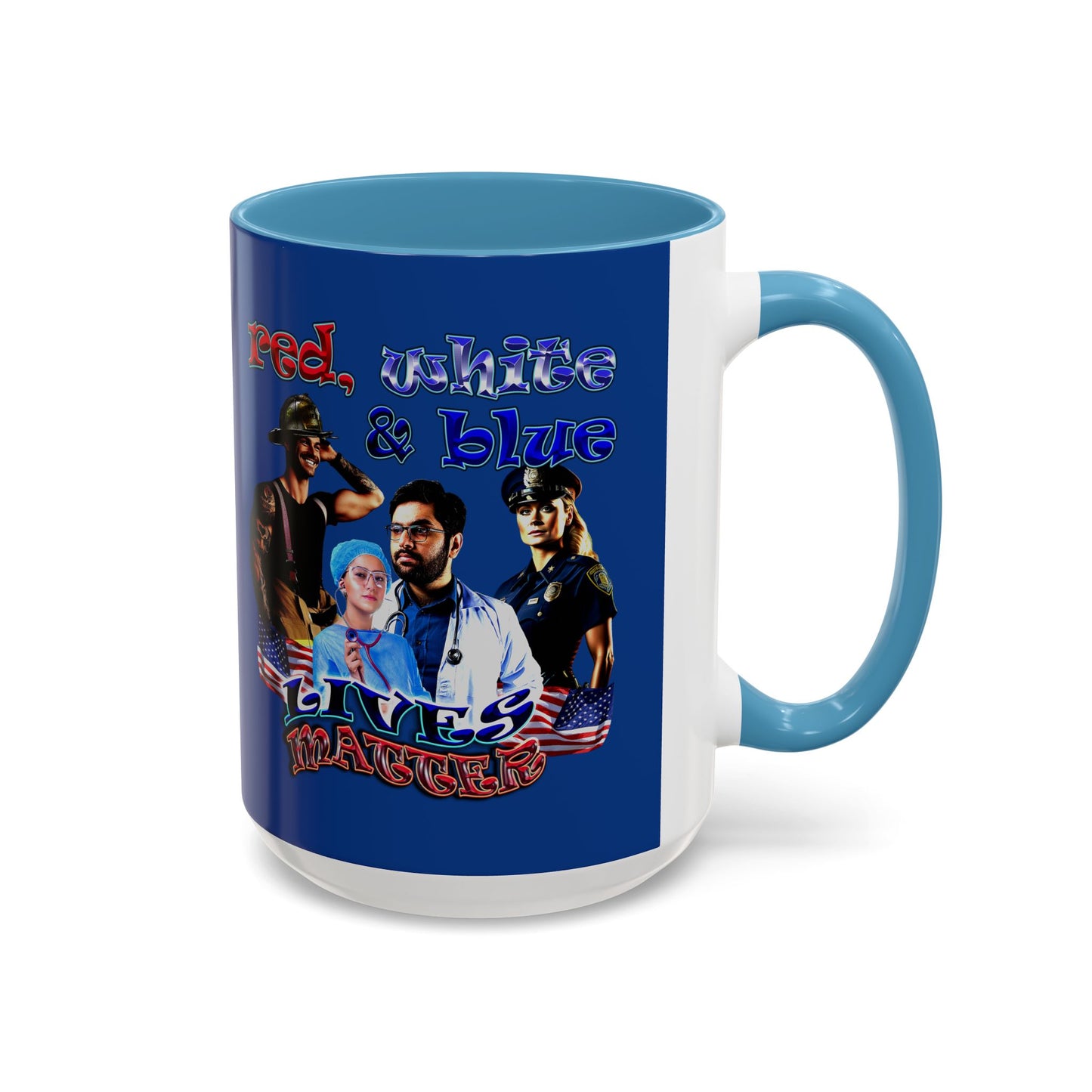 rw&b lives matter - Accent Mug (dark blue)
