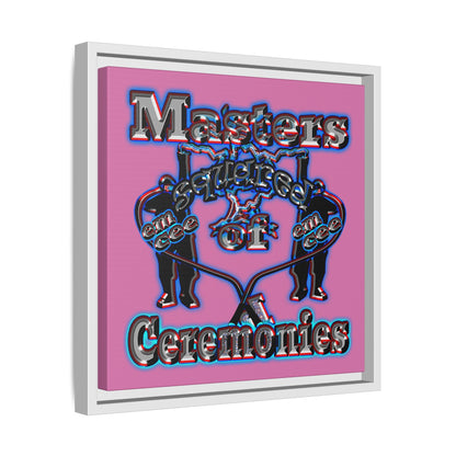 em cee squared - framed canvas art (light pink)