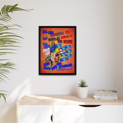 drop the beat - framed canvas art (burnt orange)