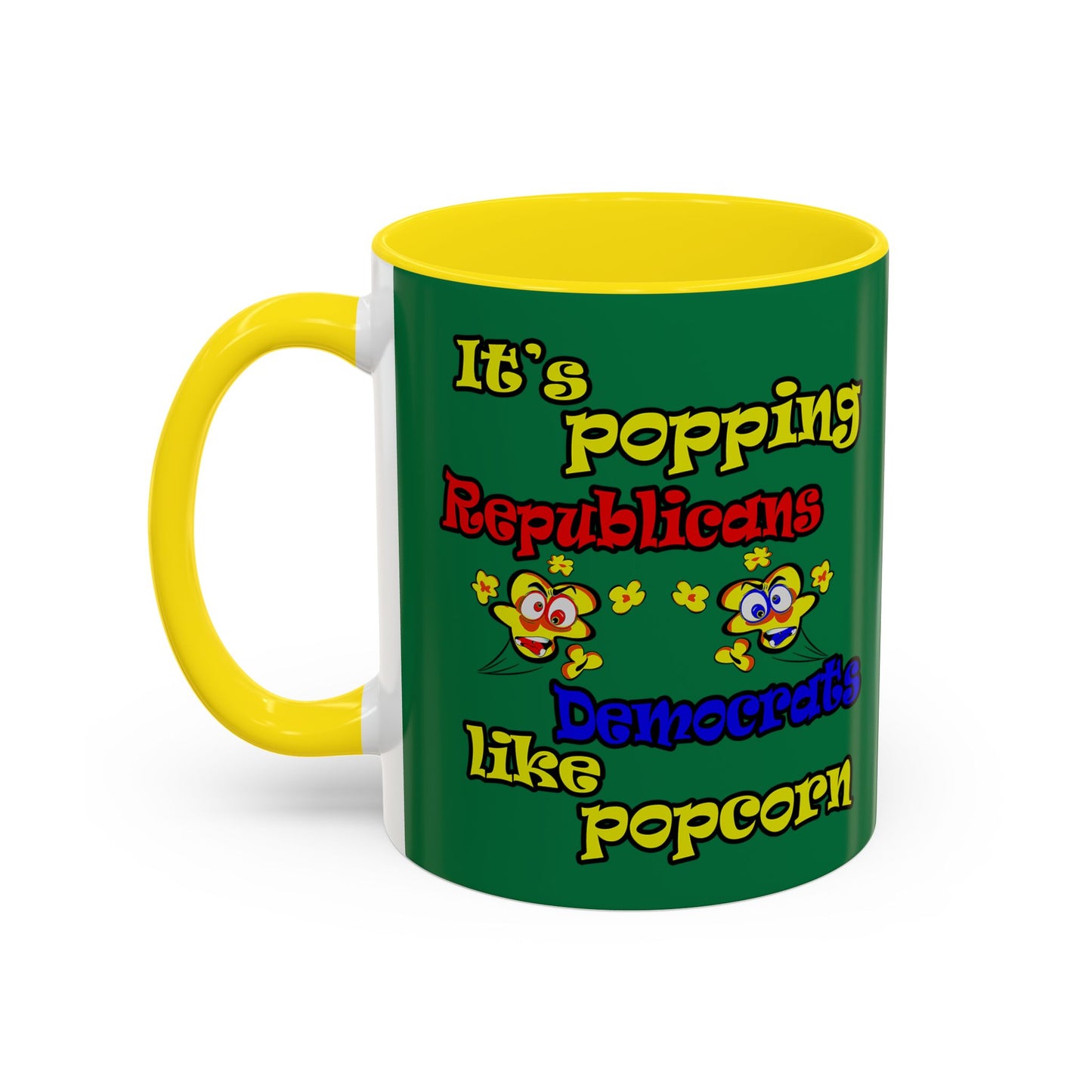 popping like popcorn - Accent Mug (dark green)