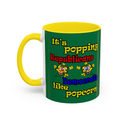 popping like popcorn - Accent Mug (dark green)