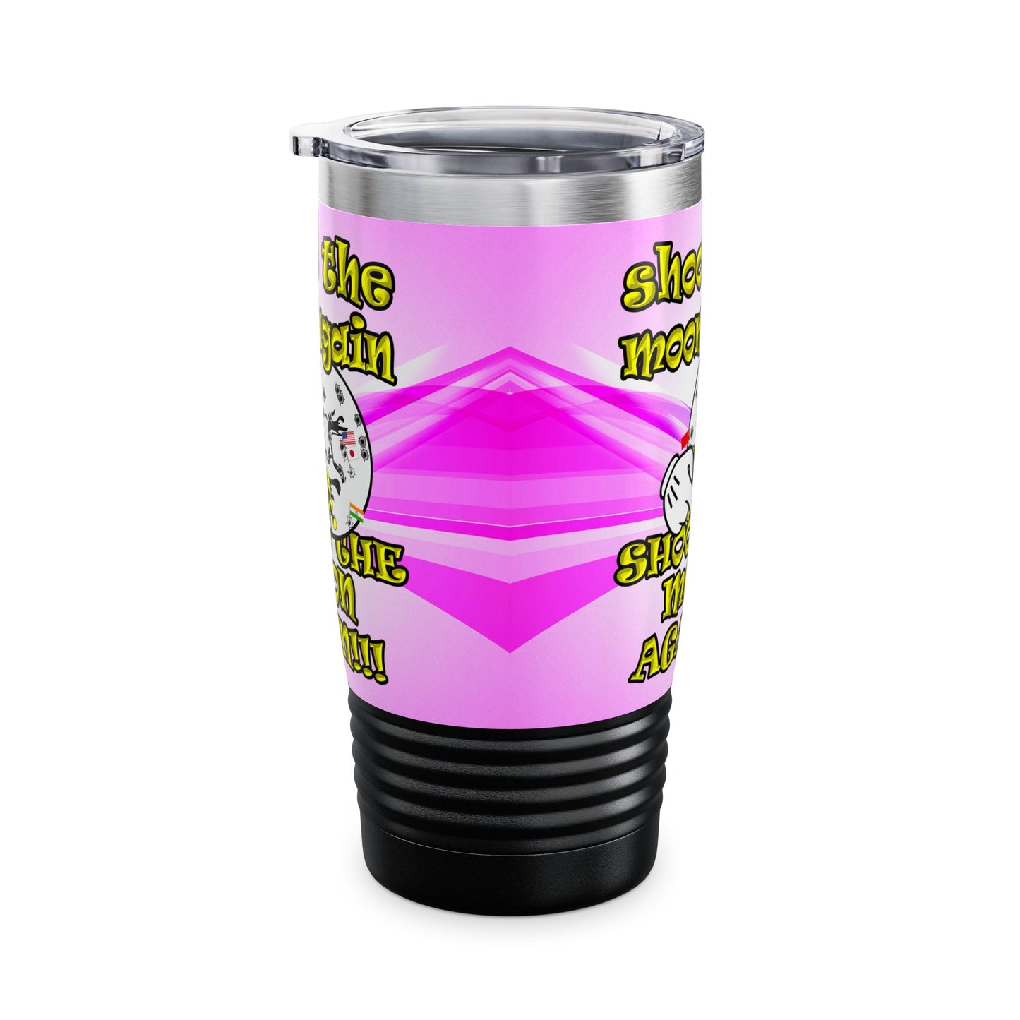 shoot the moon again - Ringneck Tumbler, 20oz (light blue-pink wave)