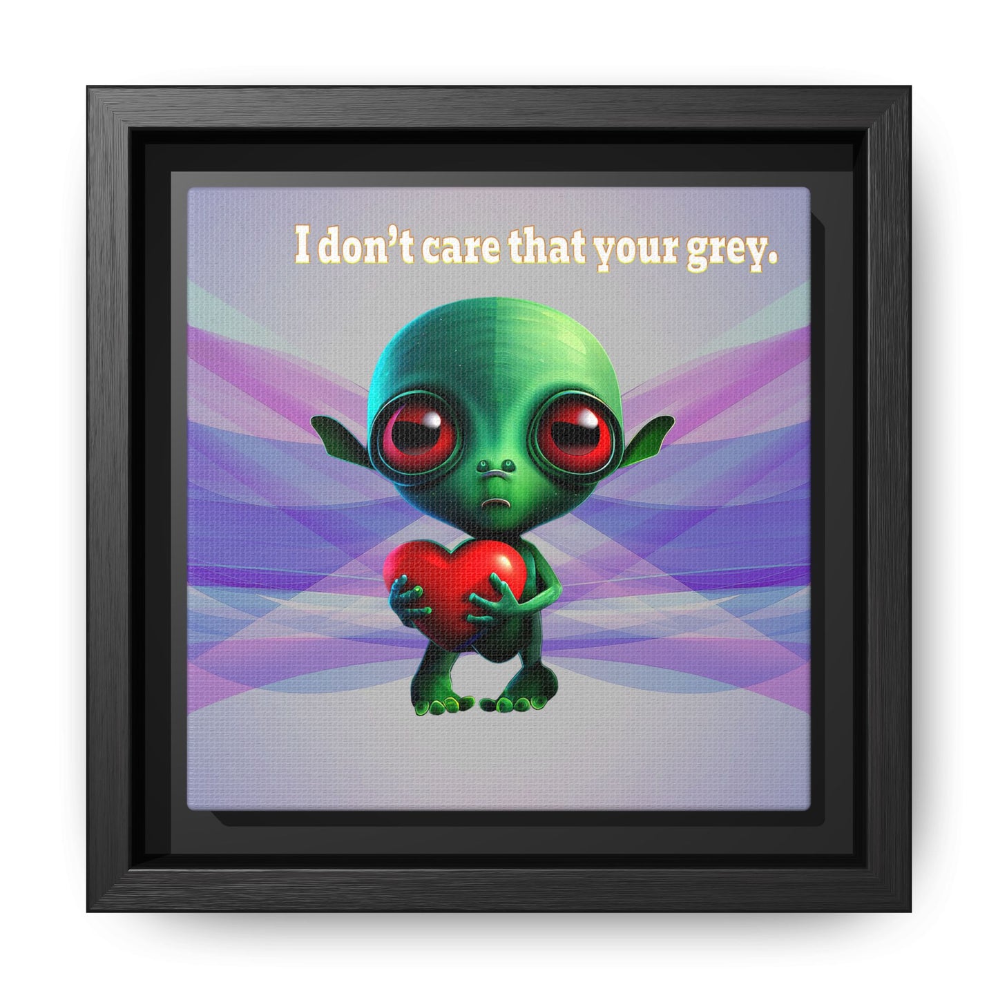 I don't care that your grey - framed canvas art (light blue-pink wave)