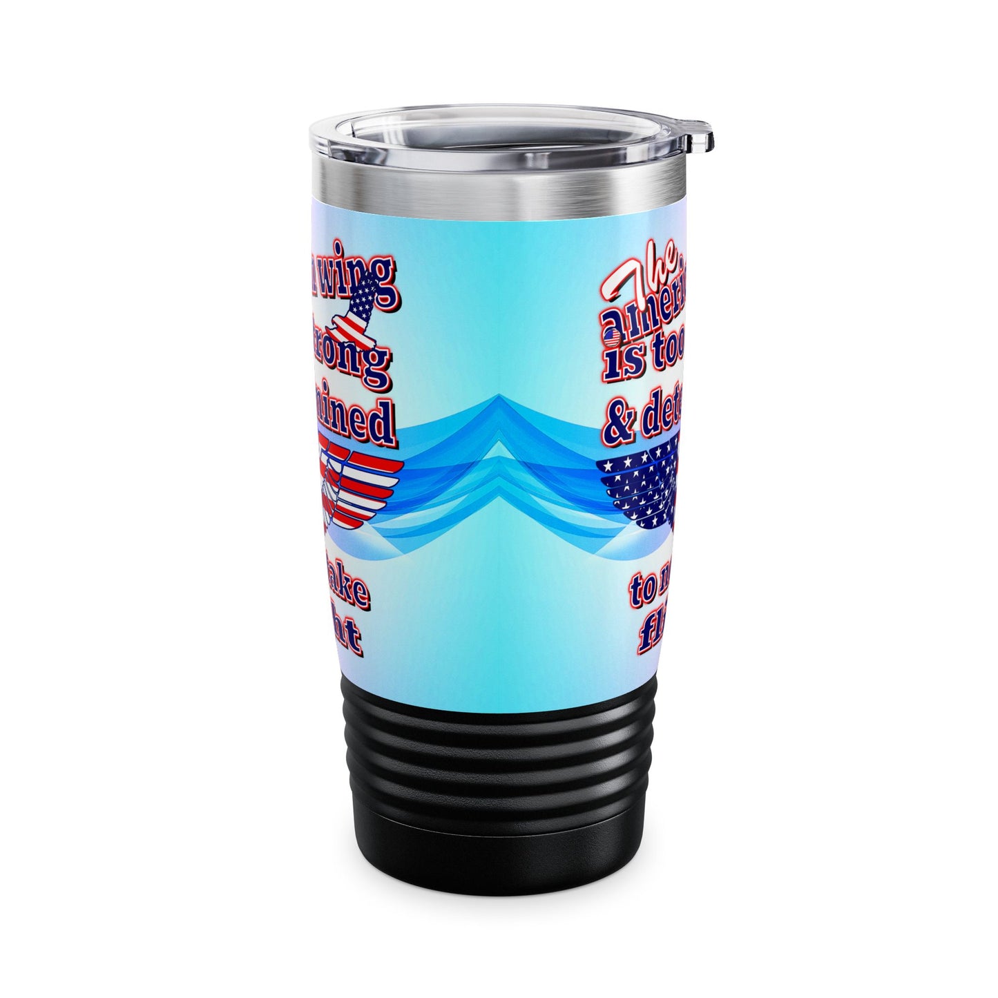 american wing - Ringneck Tumbler, 20oz (light blue-pink wave)