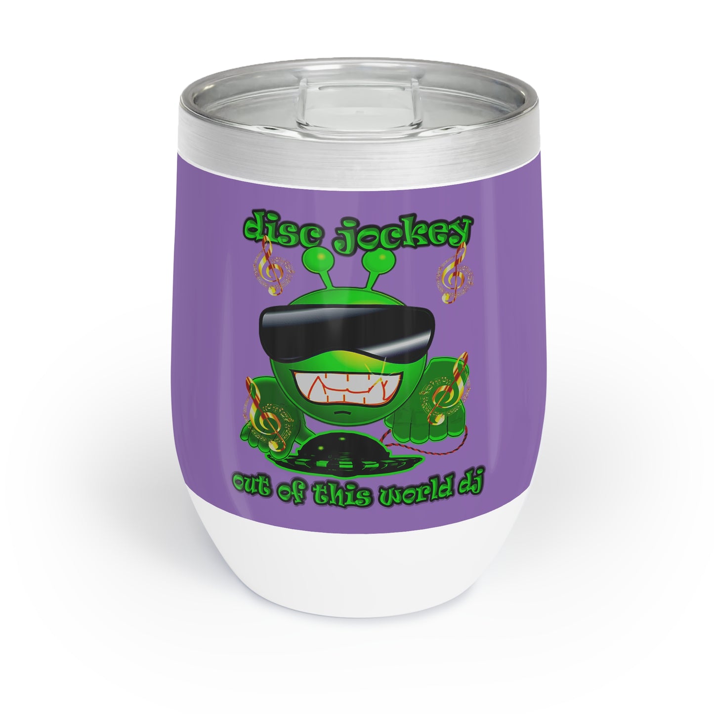 disc jockey - Chill Wine Tumbler (light purple)