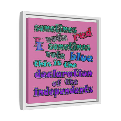 declaration of the independents - framed canvas art (light pink)