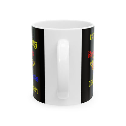 popping like popcorn - White Mug (black)