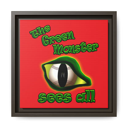 green monster - framed canvas art (red)