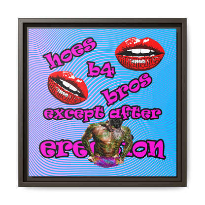 hoes b4 bros - framed canvas art (light blue-purple wave)