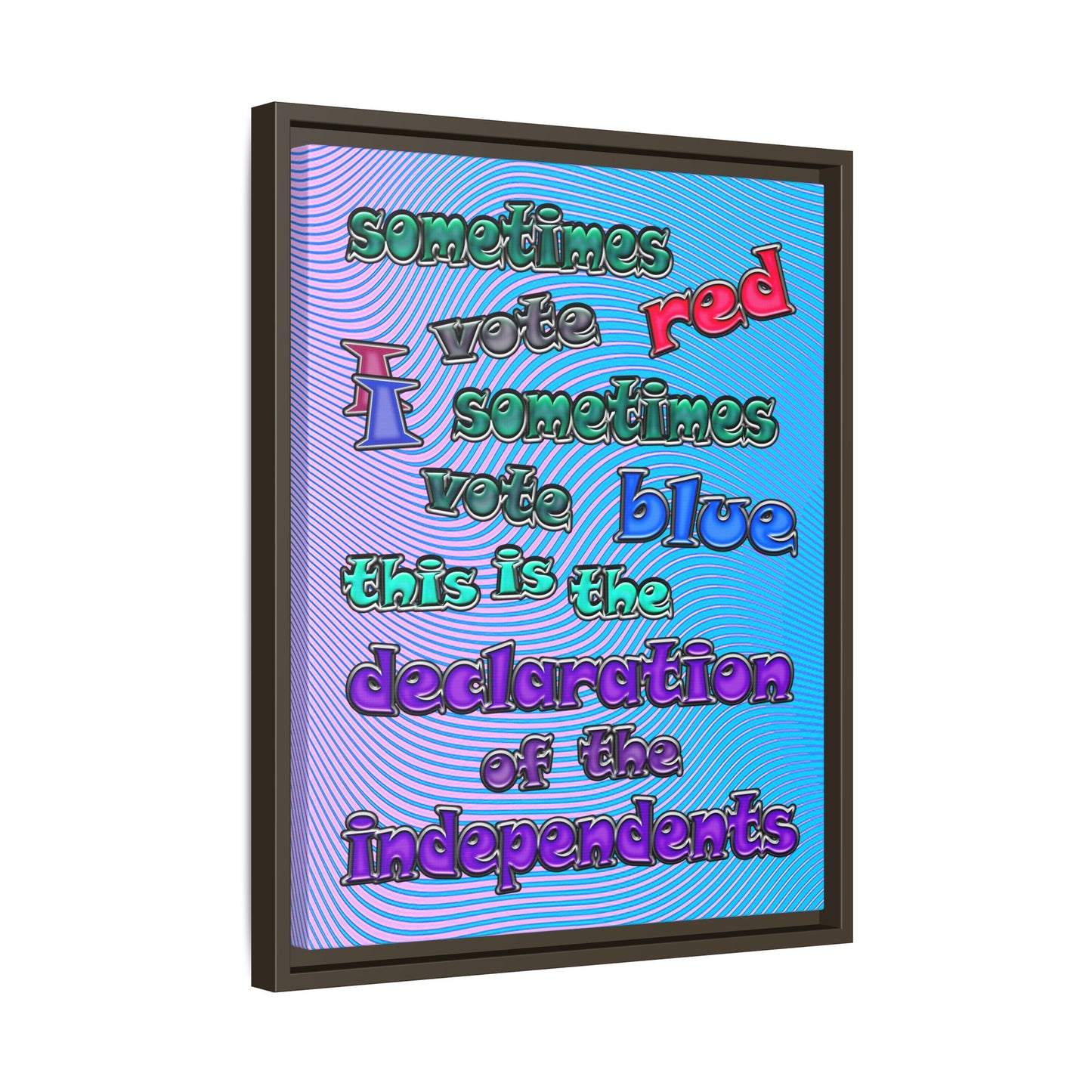 declaration of the independents - framed canvas art (light blue-purple wave)