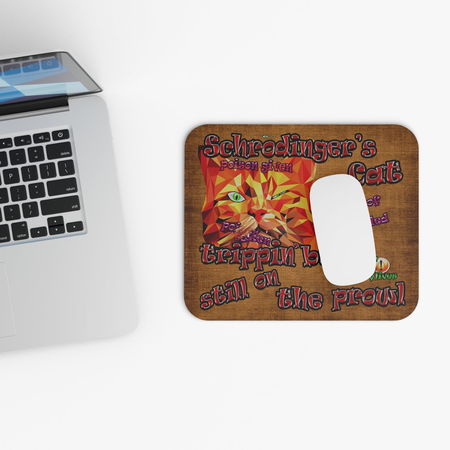 schrodinger's cat - Mouse Pad (Rectangle) (brown papyrus)