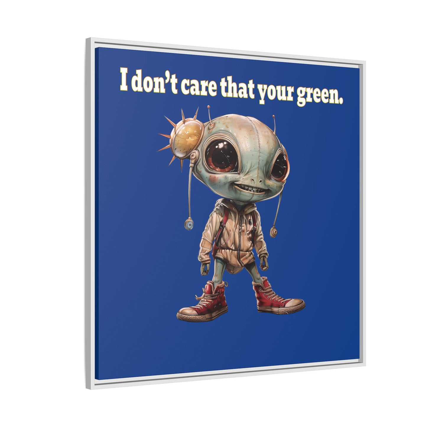 I don't care that your green - framed canvas art (dark blue)