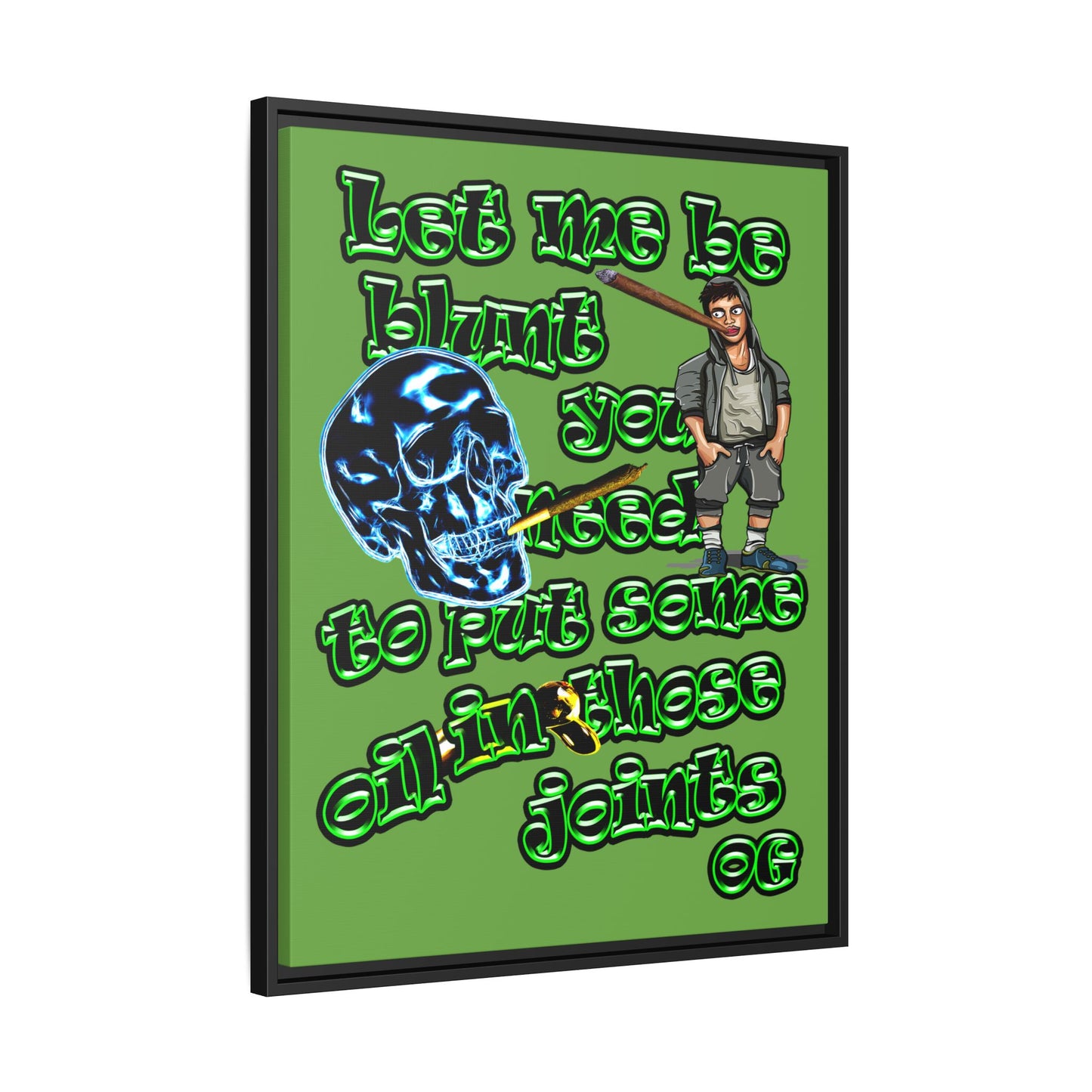 og - framed canvas art (green)