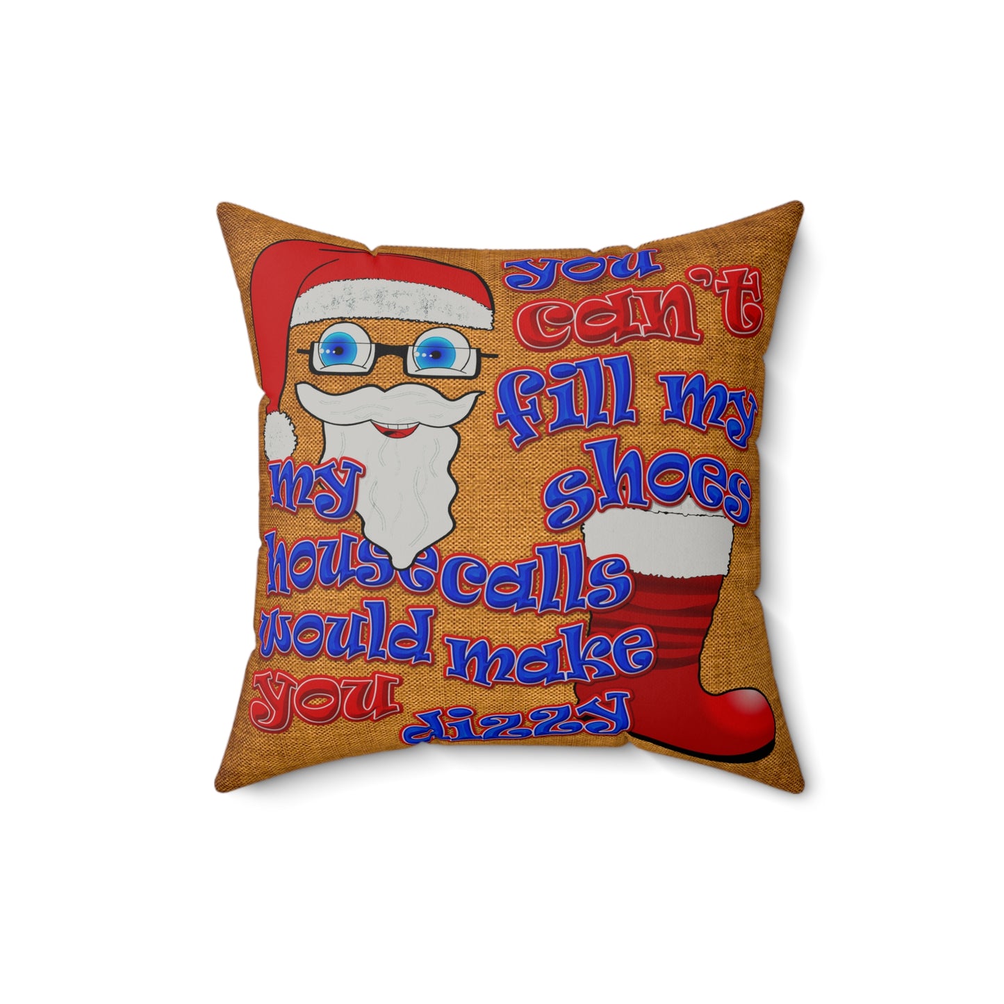 santa's shoes - Faux Suede Square Pillow - (dichromatic brown papyrus)