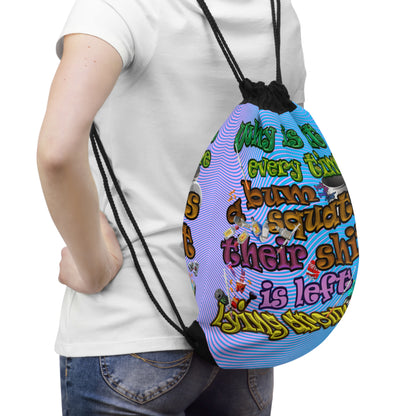 the bum's shit - Drawstring Bag (light blue-purple wave)