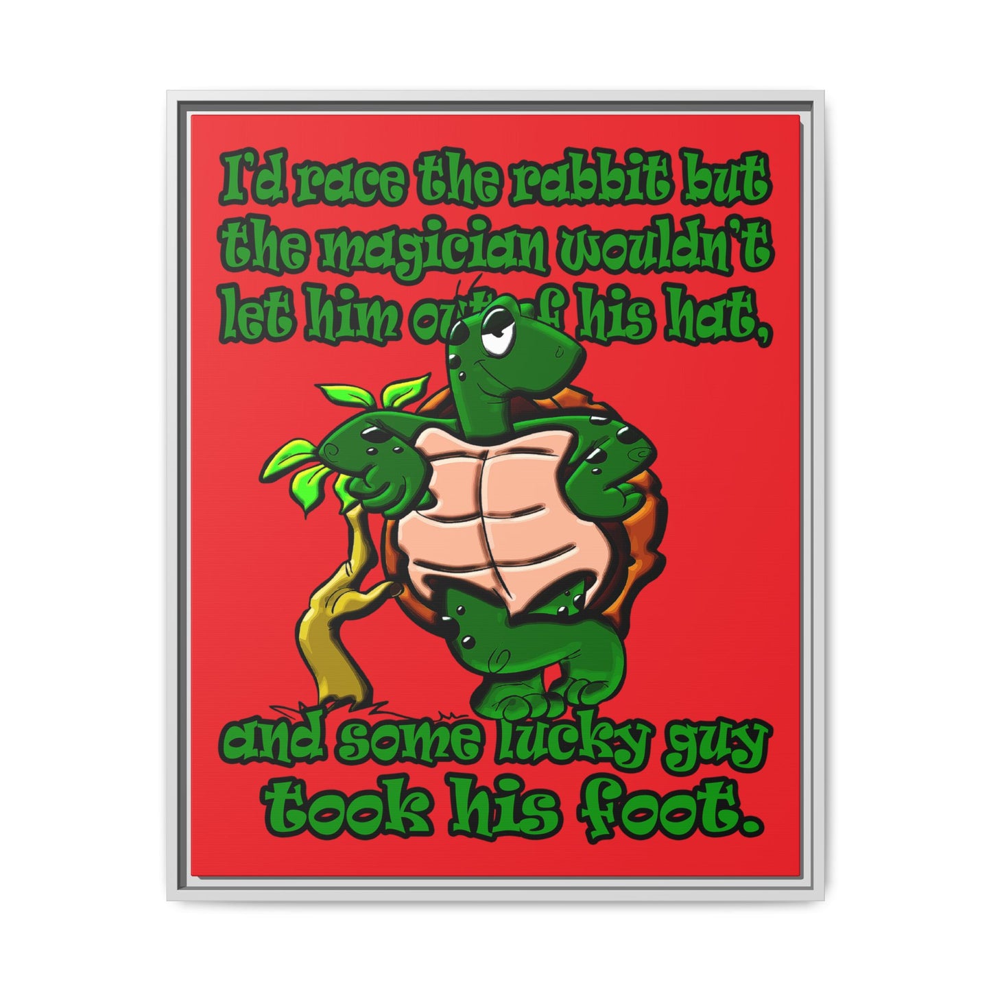 turtle race - framed canvas art (red)