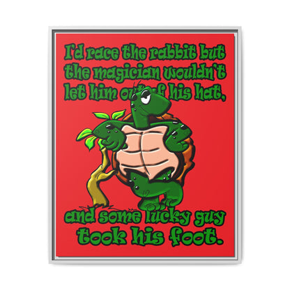 turtle race - framed canvas art (red)