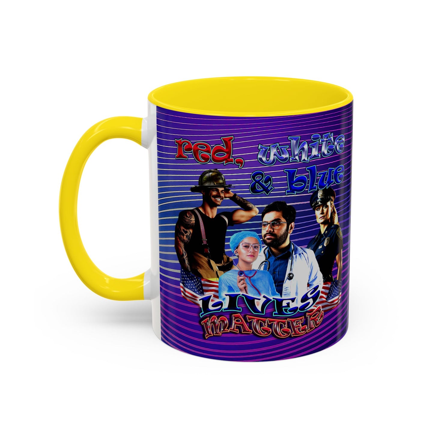 rw&b lives matter - Accent Mug (purple wave)
