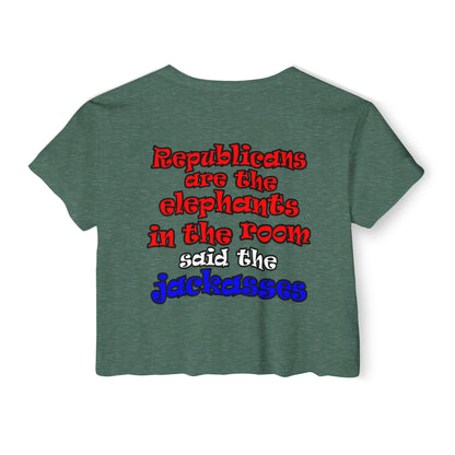 donkeys and elephants - Women's Festival Crop Top