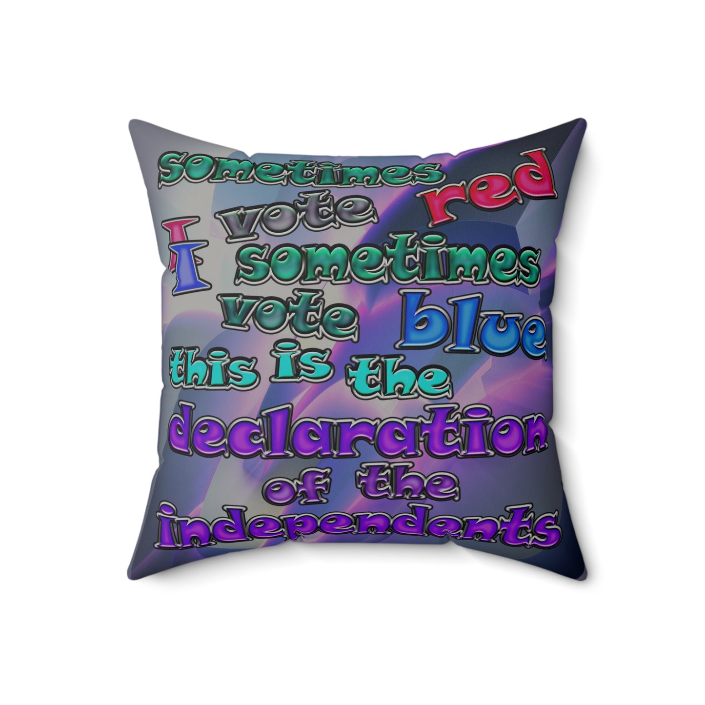 declaration of the independents - Faux Suede Square Pillow - (grey-pink wave)