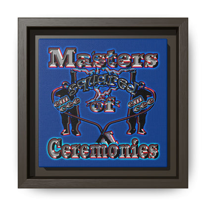 em cee squared - framed canvas art (dark blue)