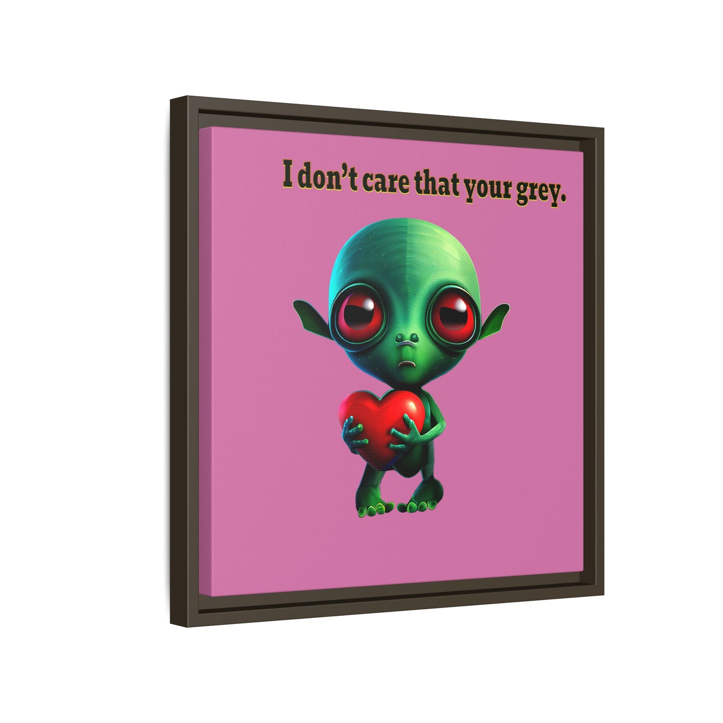 I don't care that your grey - framed canvas art (light pink)