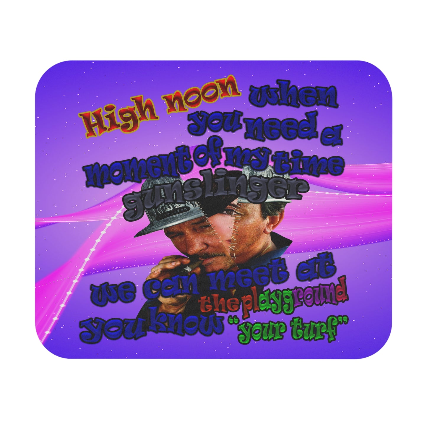 high noon - Mouse Pad (Rectangle) (purple-pink wave)