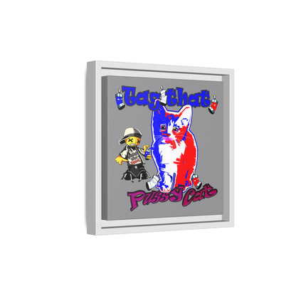 tag that - framed canvas art (grey)