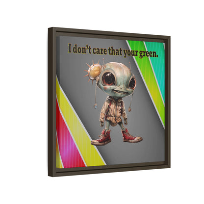I don't care that your green - framed canvas art (rainbow split)