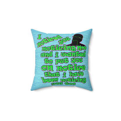 noticed you noticing - Faux Suede Square Pillow - (faded blue)